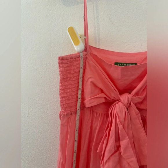 J Crew Cotton Voile Bow Front Beach Dress Hi Low Hems Coastal Resort NWT Sm - Picture 4 of 10